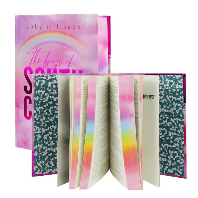 Custom Printed Hardcover Book with Rainbow Edge Design for Premium Branding
