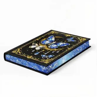 Custom Luxury Hardcover Book with Foil Stamping & Illustrated Butterfly Design