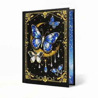 Custom Luxury Hardcover Book with Foil Stamping & Illustrated Butterfly Design