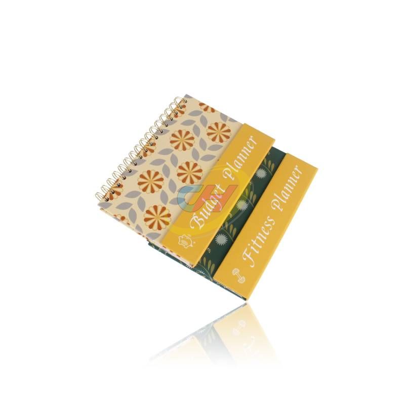 Yellow Floral Pattern Spiral Notebook - Durable Lined Journal for Daily Use