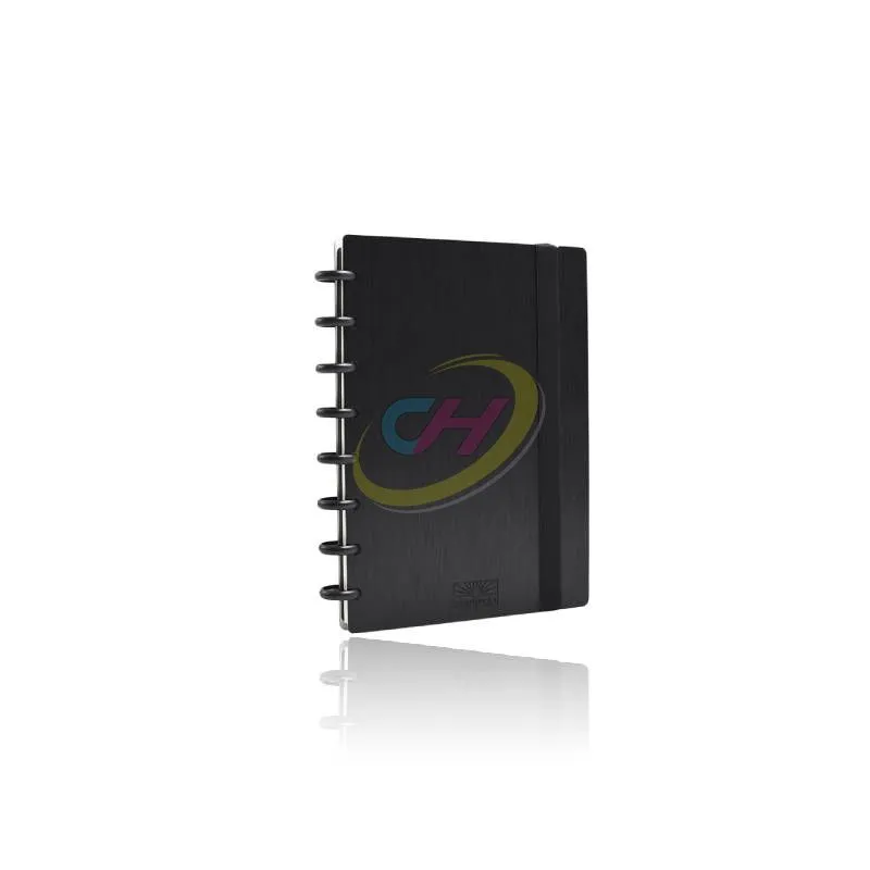Sleek Black Disc Planner - Pu Leather Cover