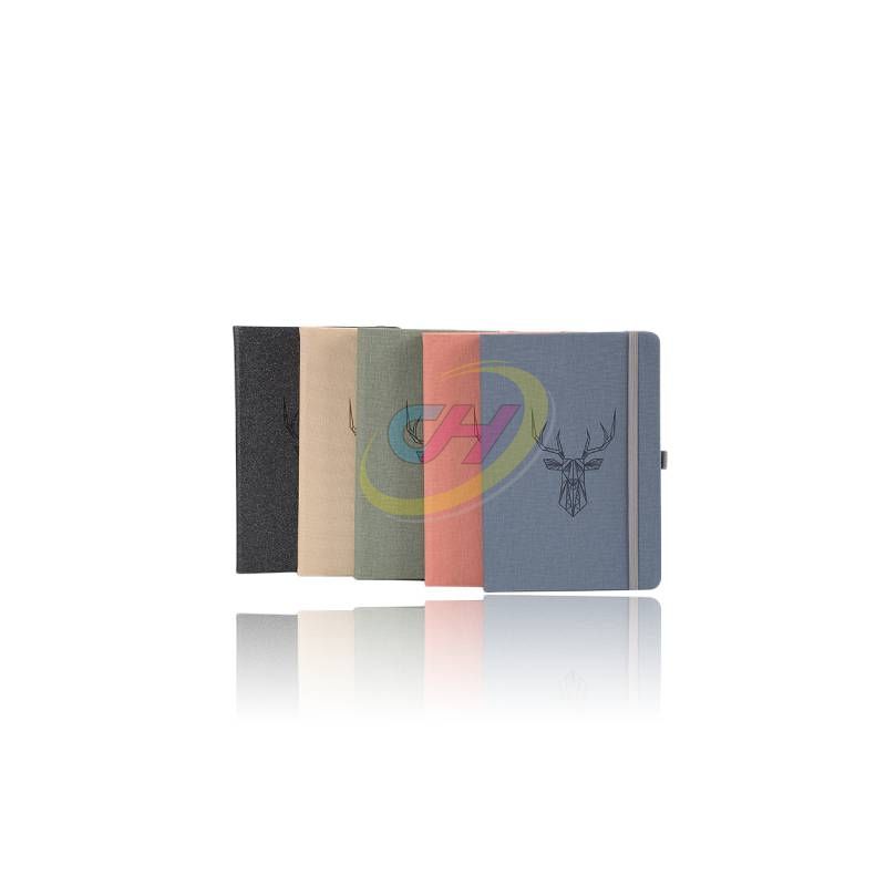 Linen - Textured PU Notebook with Foil Embossed