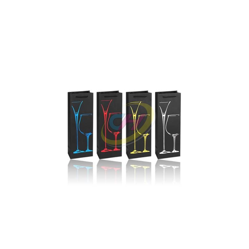 Artistic Line Black Gift Bag, Premium Handheld Shopping Bag, Holiday Gift Packaging Bag