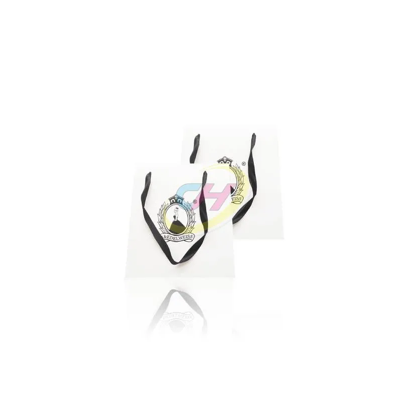 Black & White Contrast 250gsm White Cardstock Paper Bag - Business Gift Packaging Paper Bag