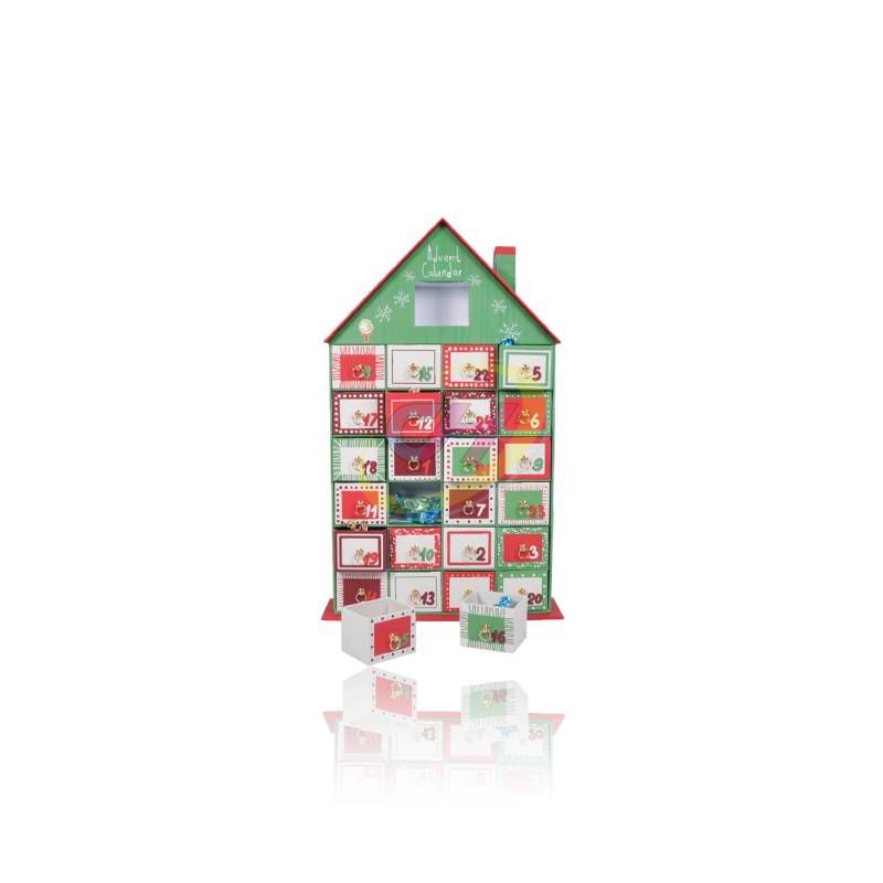 Christmas House-shaped Advent Calendar - Holiday Countdown Blind Box Decoration Gift Box