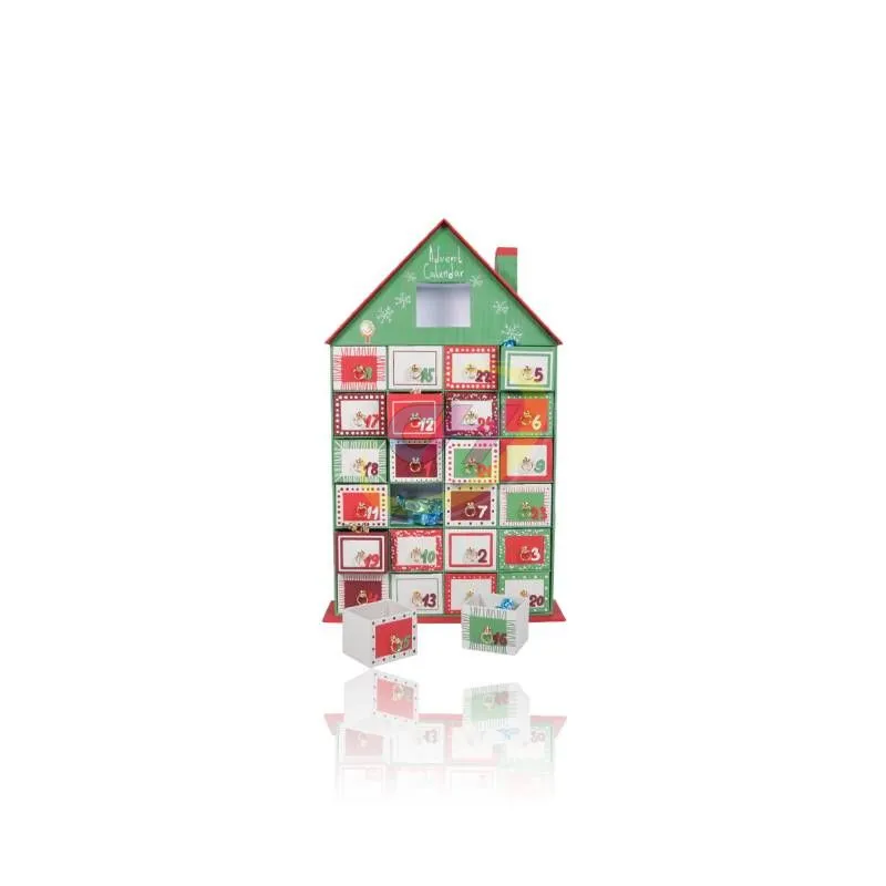 Christmas House-shaped Advent Calendar - Holiday Countdown Blind Box Decoration Gift Box