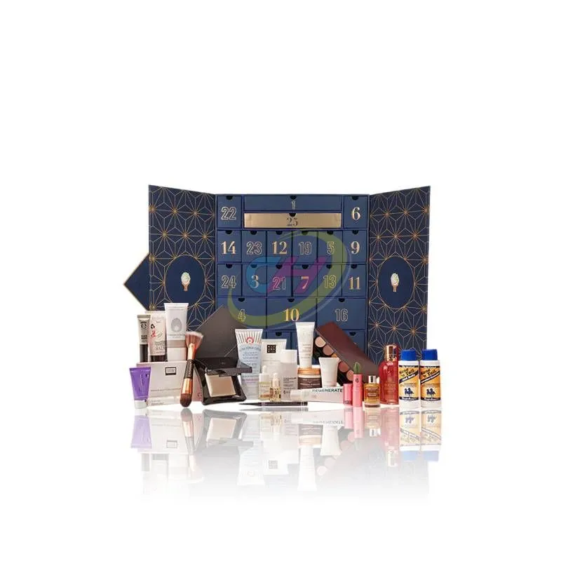Luxury Blue-Gold Foldable Festive Gift Box (Premium Beauty/Hamper Collection)