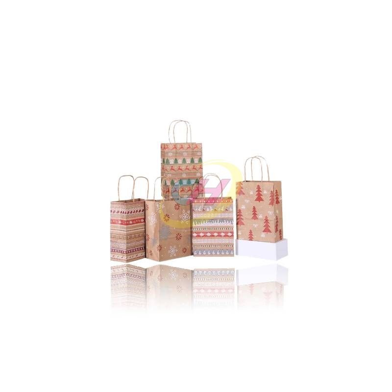 Christmas Tree Pattern Gift Bags - Festive Holiday Gift Packaging