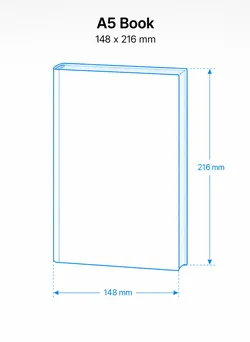 A5 book-style die-cut template 148x216