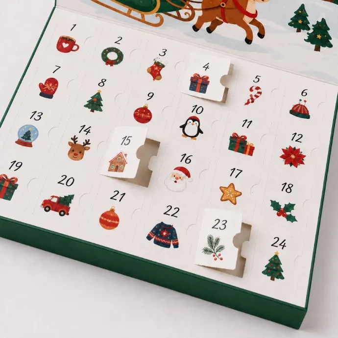 Christmas Advent Calendar Box Book Style