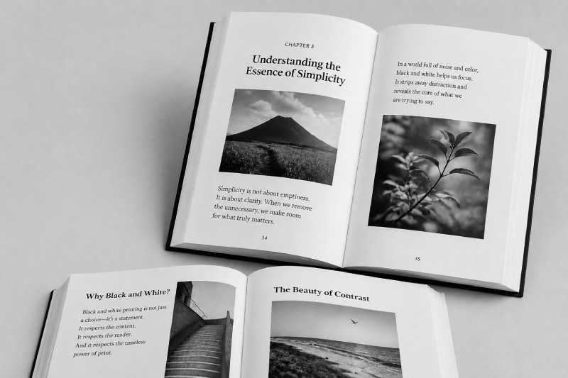 Books Use Black and White Printing