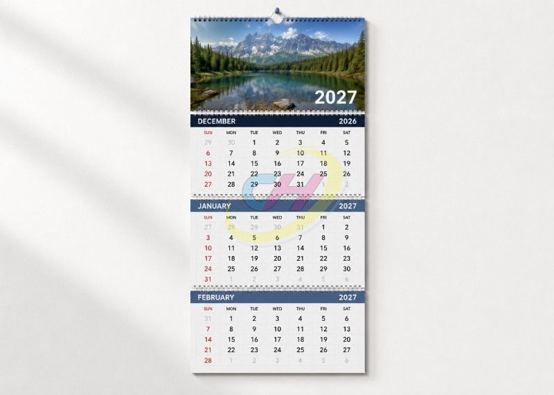 Three-Month Calendar Printing