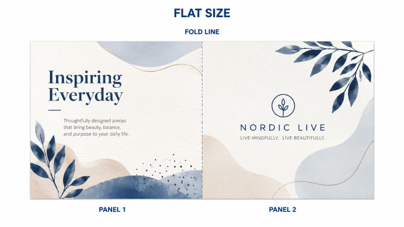 Fold lines shown on the flat artwork of a printed insert