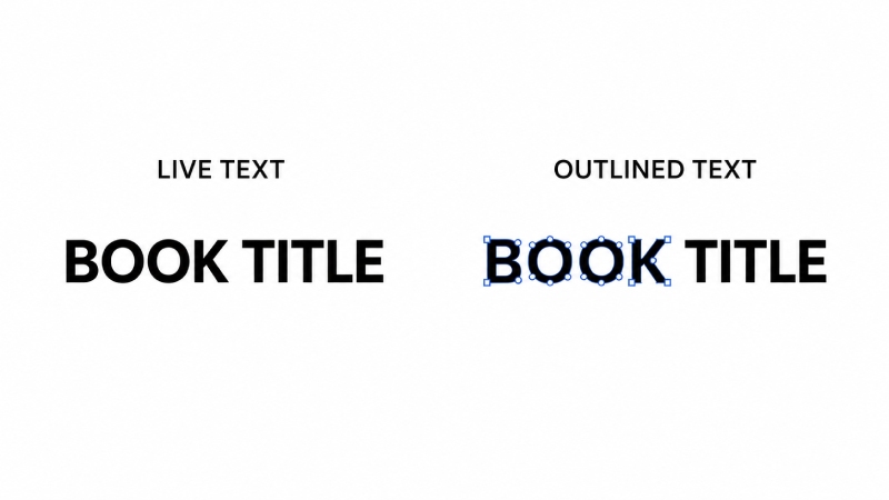 Live text compared with outlined text