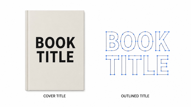 Outlined cover title prepared as vector artwork
