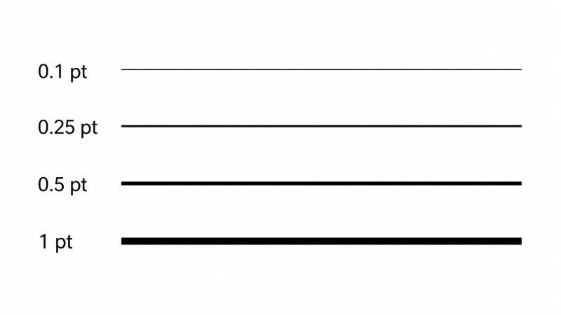 Different line thicknesses for book printing