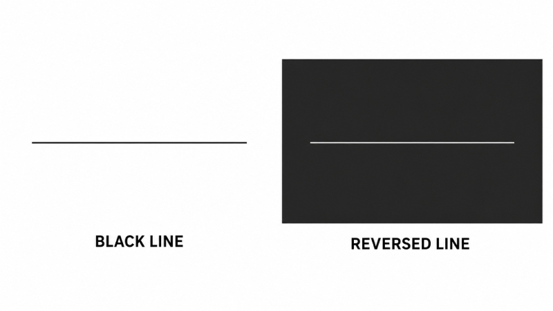 Black line and reversed white line thickness comparison