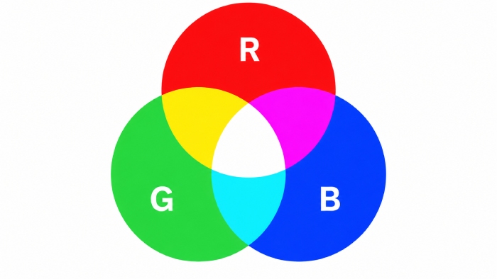 RGB color mode with red green and blue channels