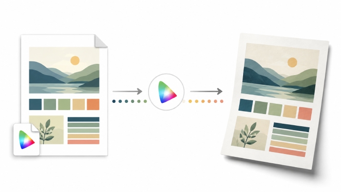 ICC color profile connecting digital artwork with the printed result