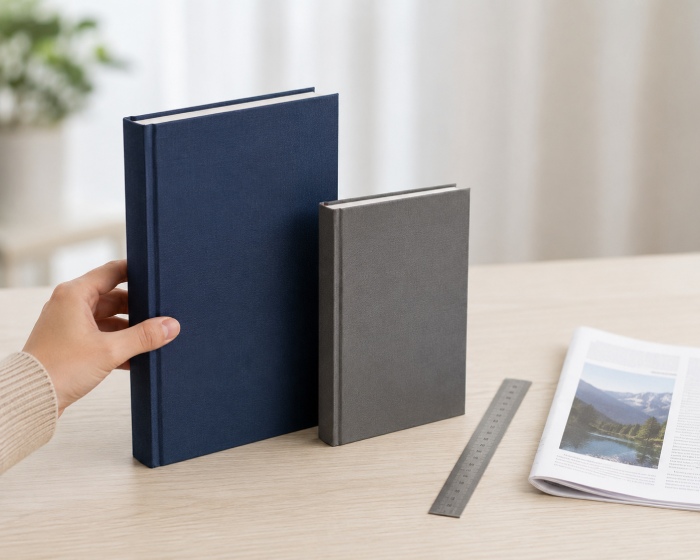 Comparing hardcover book sizes and press sheet utilization