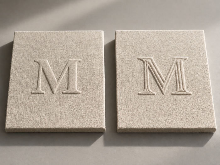 Single-level and multi-level embossing depth comparison