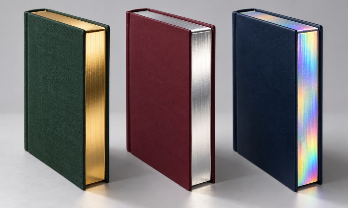 Gold silver and holographic gilded book edges