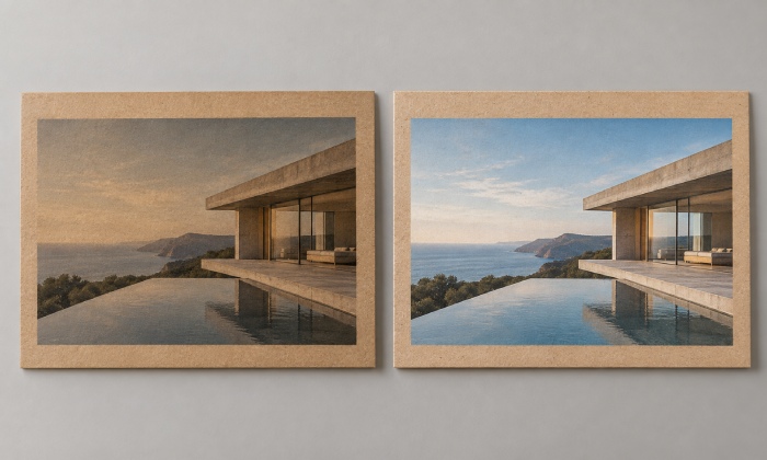 Printing on kraft paper with and without white ink underprint